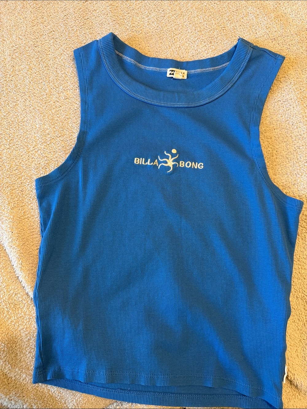 Billabong Womens Blue Ribbed Tank Top